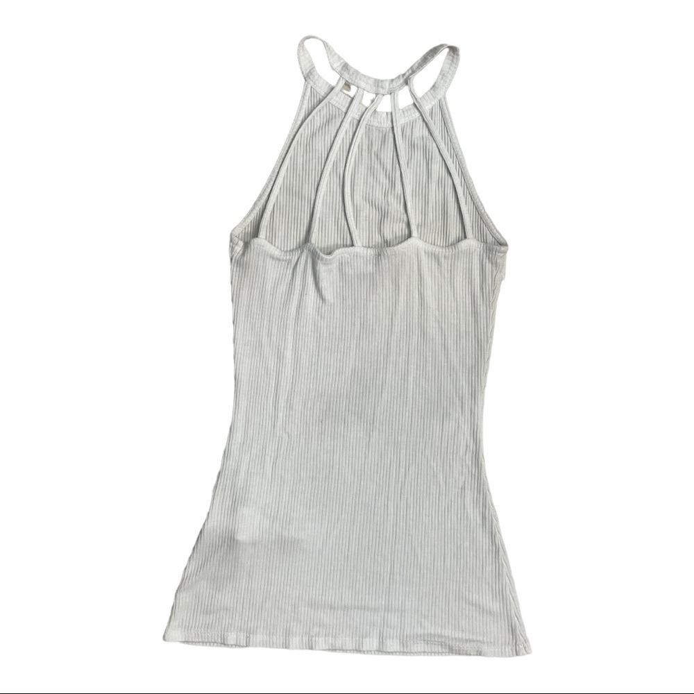 Venus Cream Knit Strappy Back Halter Tank - Picture 4 of 8